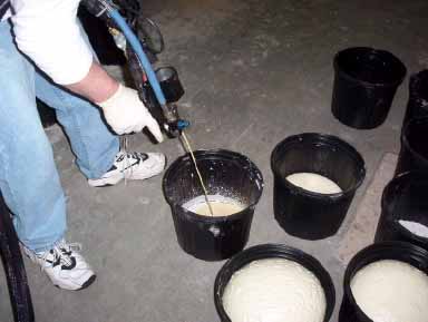 Foam Plant potting - step 1